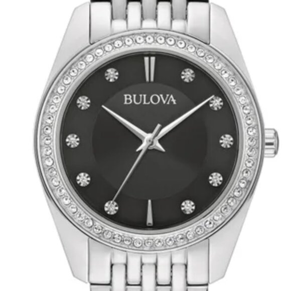 Bulova 96L317 Classic Crystal Stainless Steel Quartz Women's Watch